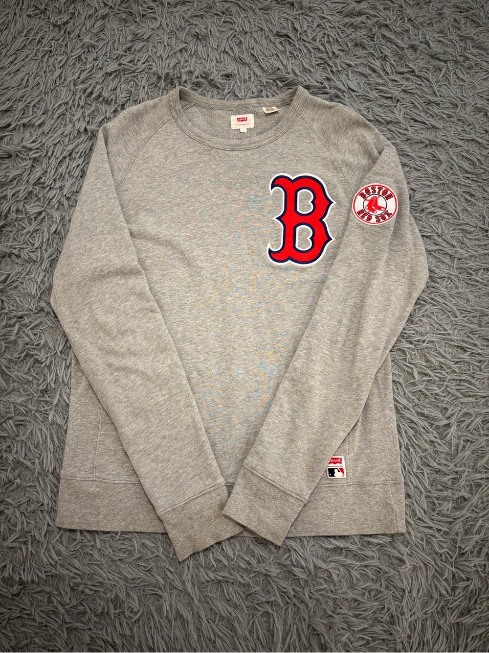 Boston Red Sox Levi's MLB Crewneck Sweatshirt Grey Men Large Baseball Streetwear